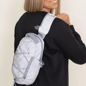 The North Face Borealis Sling Pack for Women in White Metallic Melange Grey